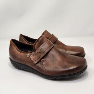 Wolky Desna Brown Leather Slip On Comfort Shoes Loafers Size 40 US 8.5 Cushioned